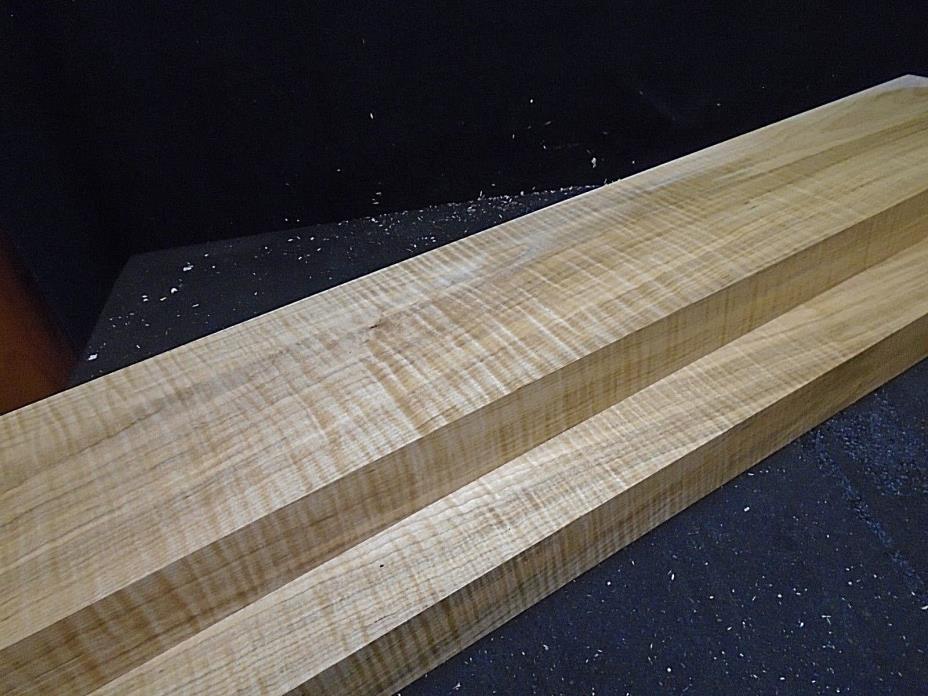 2 pc. 8/4  SPALTED CURLY TIGER MAPLE  BILLETS 44 1/2