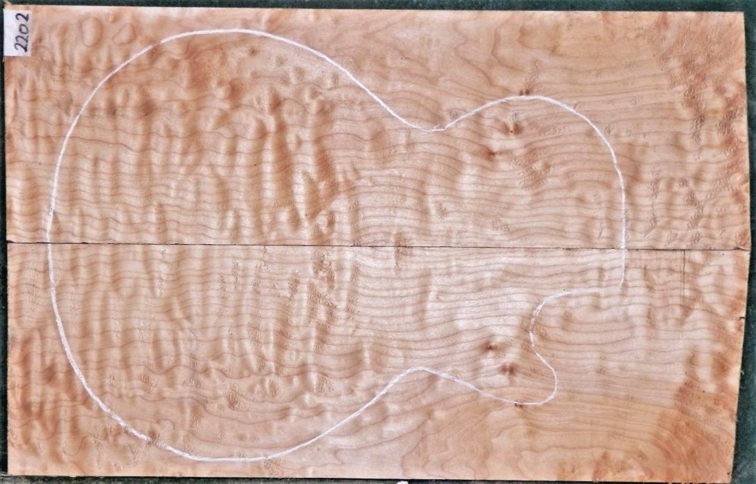 Quilted Curly Maple Music Wood 2202 Luthier BASS Guitar Top 22.5 x 14.5 x .375