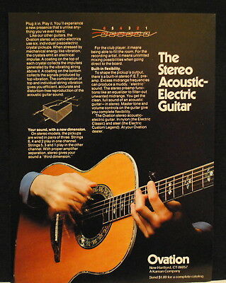 1979 Ovation Stereo Acoustic-Electric guitar print ad