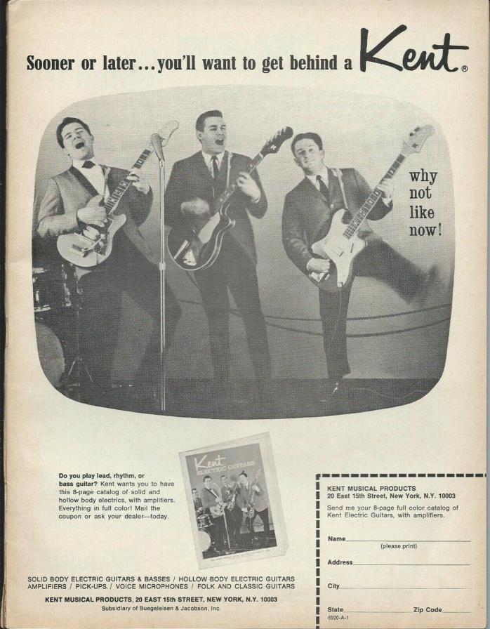 1965 KENT GUITAR PAGE AD
