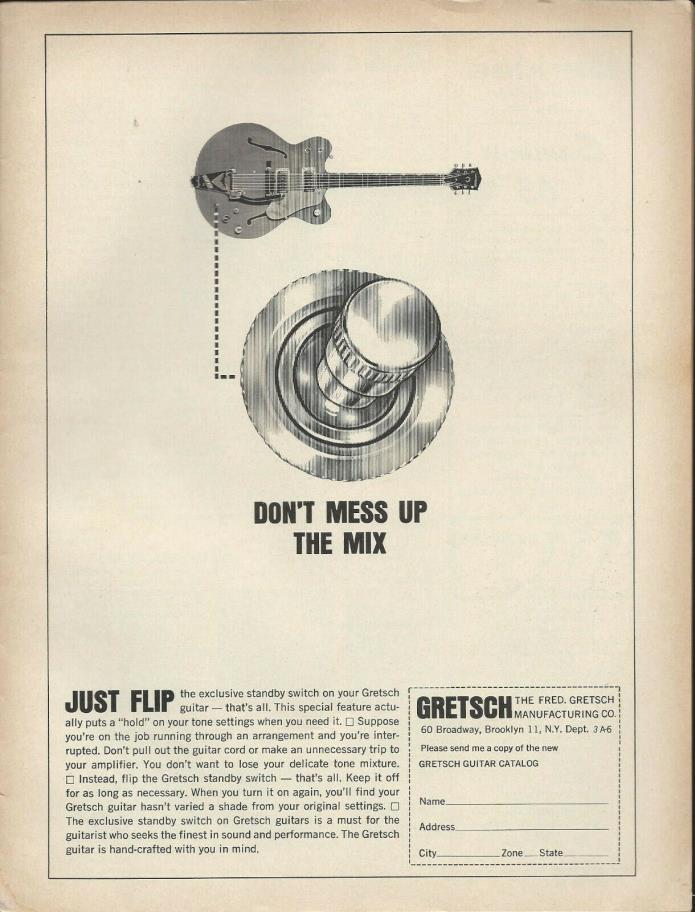 1963 GRETSCH CHET ATKINS NASHVILLE PAGE AD