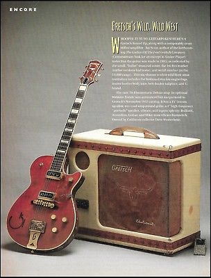 Gretsch 1955 Round Up guitar 1956 Electromatic amp 8 x 11 pinup photo / article