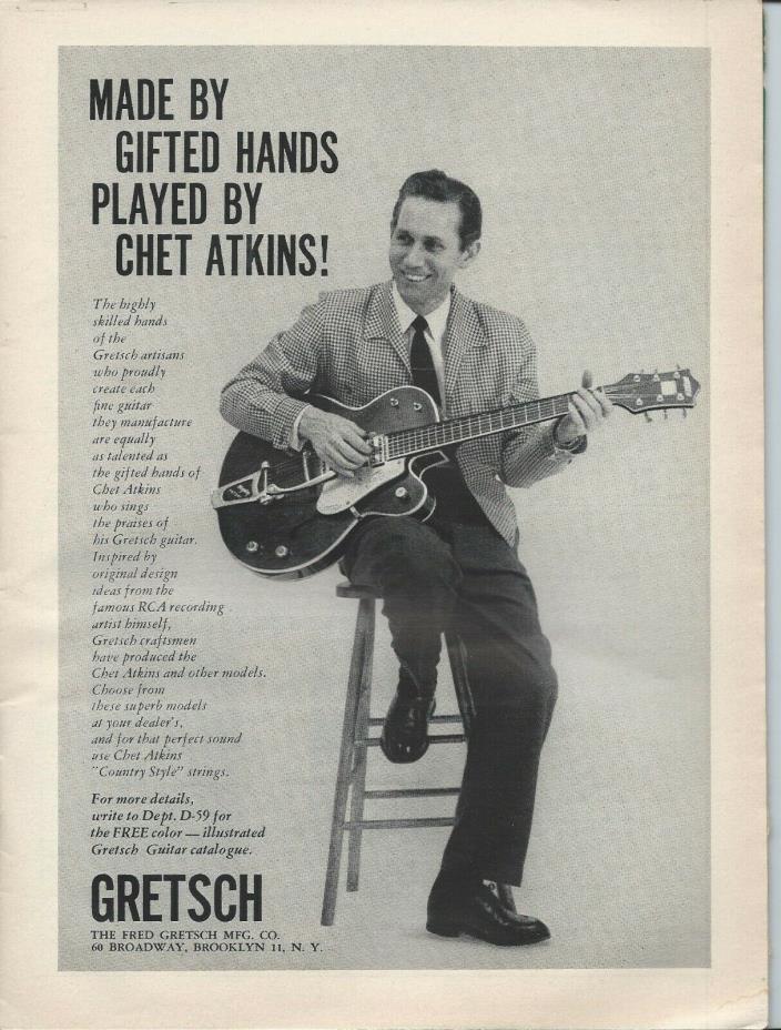 1961 GRETSCH CHET ATKINS COUNTRY GENTLEMAN PAGE AD