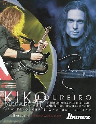 Megadeth Kiko Loureiro Signature Ibanez KIKO10BP Guitar ad 8 x 11 advertisement