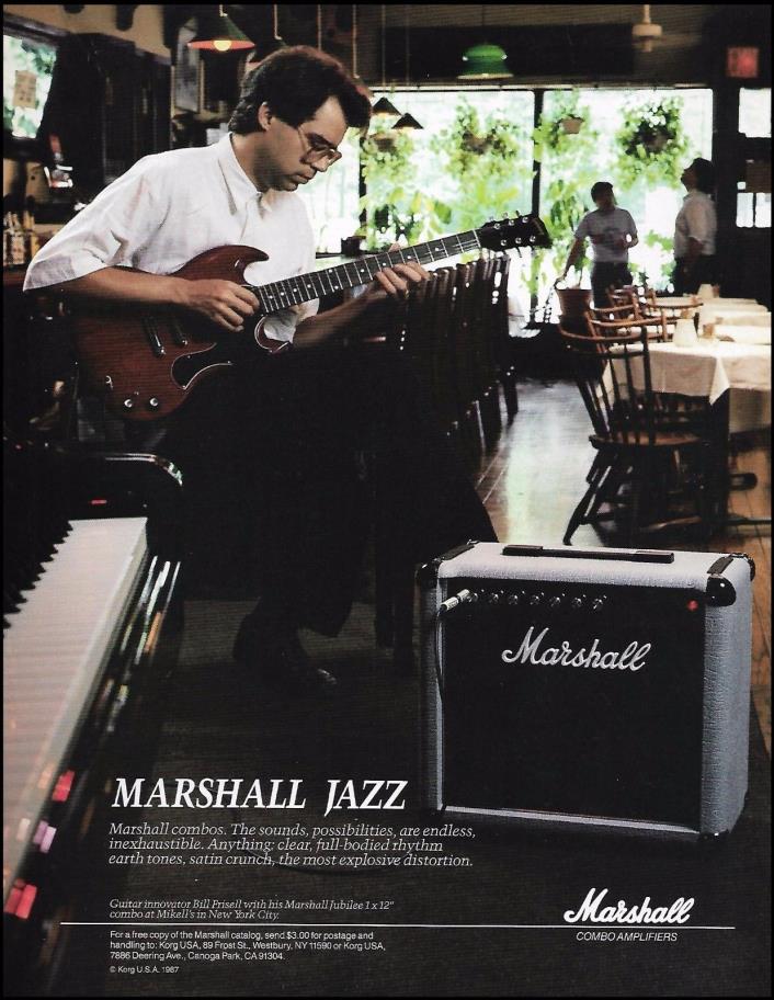 Bill Frisell 1987 Marshall Jubilee combo guitar amp ad 8 x 11 advertisement
