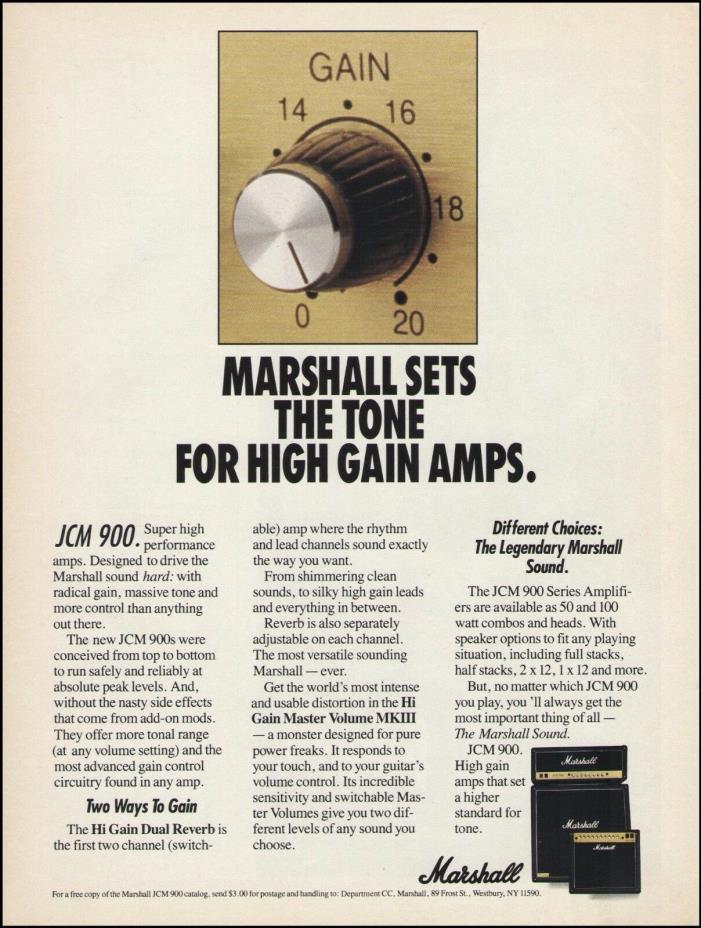 Marshall JCM 900 guitar amp ad 8 x 11 amplifier advertisement print