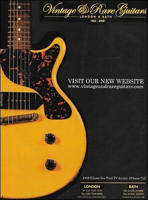 1959 Gibson Les Paul TV Junior Vintage & Rare Guitars UK ad 8 x 11 advertisement