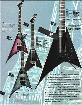 Jackson Randy Rhoads Signature RR Series guitars ad 8 x 11 advertisement / specs
