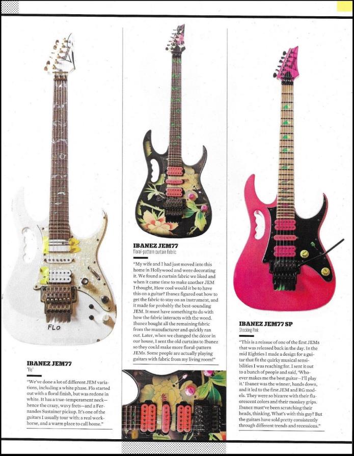 Steve Vai Ibanez JEM-77 Floral Flo Shocking Pink guitar advertisement print