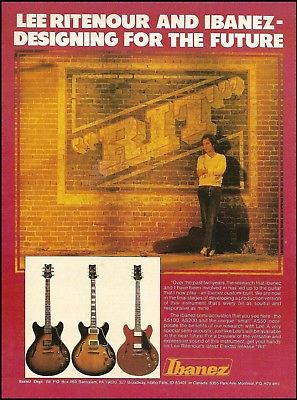 Lee Ritenour Ibanez AS199 AS200 AS50 Guitar ad 8 x 11 advertisement print