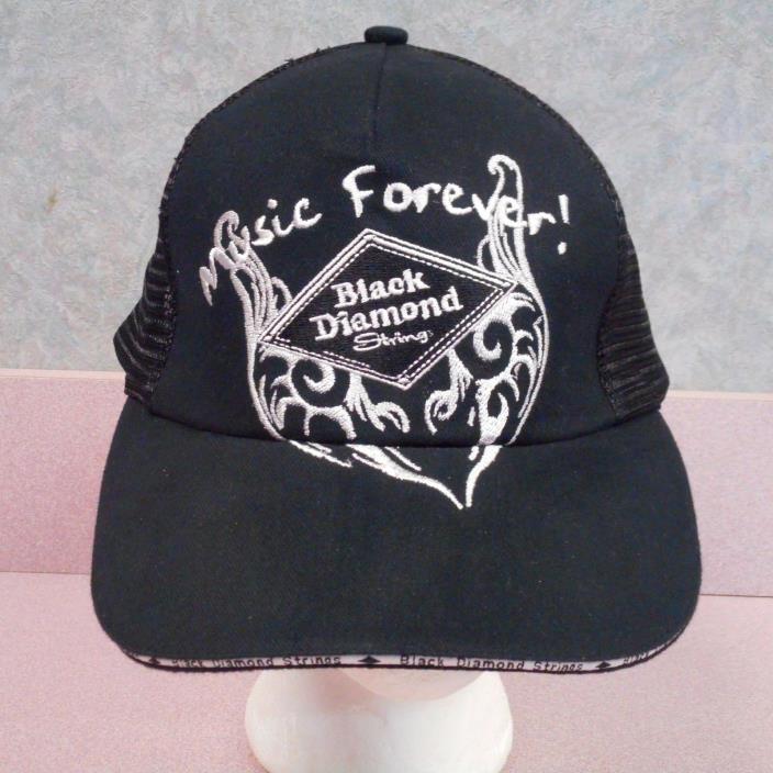 Black Diamond Strings Music Forever, Mesh,Strap Back Black & Silver Cap/Hat