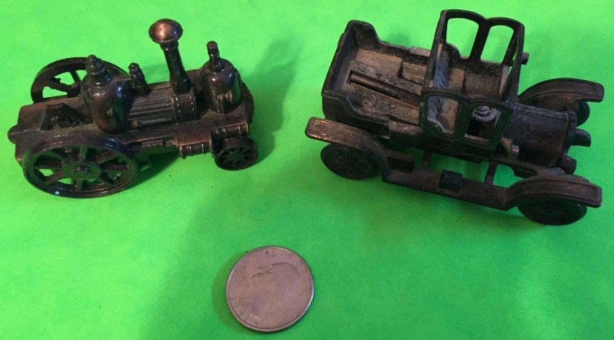2  miniature Collectable Toy Cars Pencil sharpener Metal Rare.