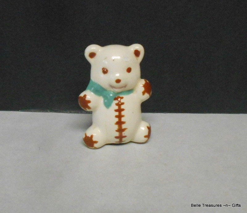 Miniature Ceramic Teddy Bear Figurine