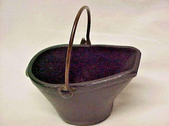 Miniature Toy Cast Iron Coal Ash Bucket Stove Part Salesman Sample 3 1/4 in long