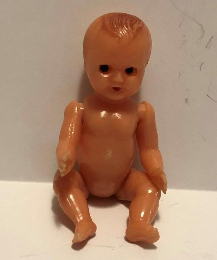 Vintage Galetti Dollhouse Celluloid Baby Eyes Open Close - Made in Italy