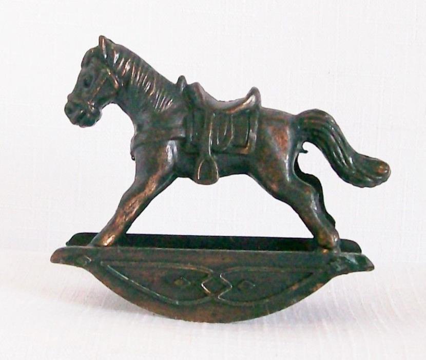 Vintage 1976 Durham Industries Miniature Die Cast Metal Rocking Horse #16