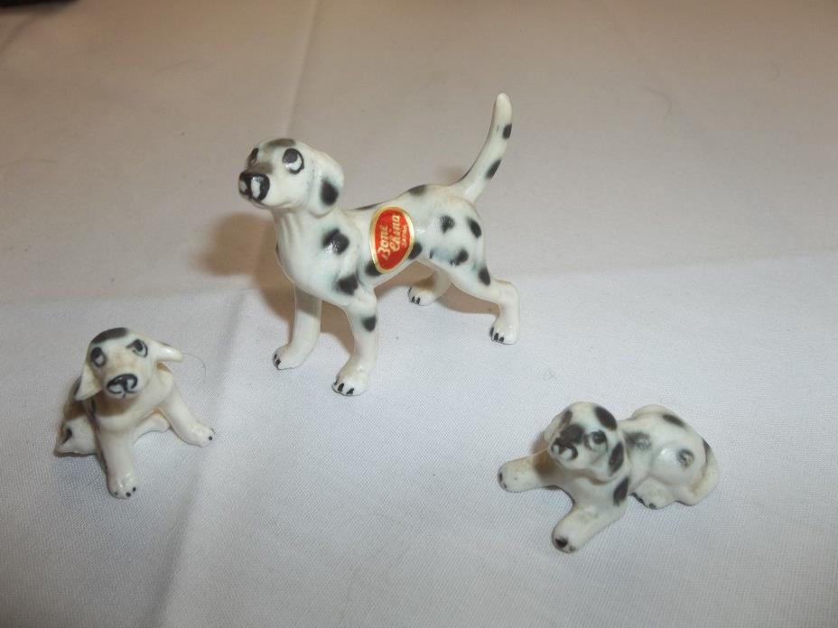 Vintage Bone China Miniature Dalmation Dogs, Set of 3