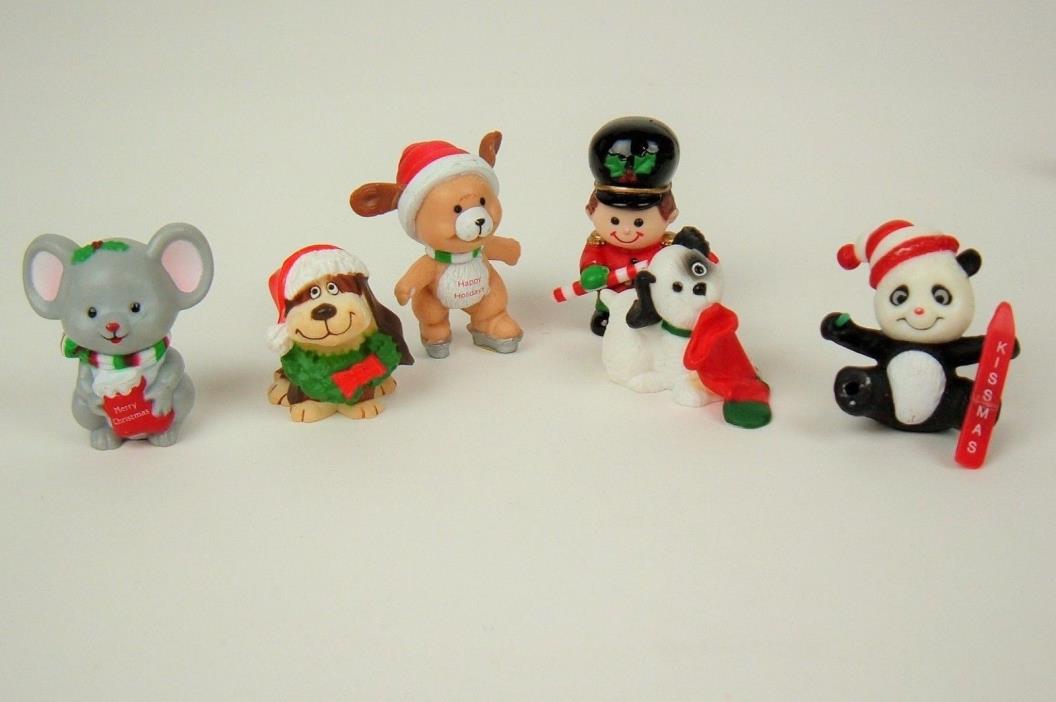 Vtg Lot Russ Berrie Hallmark Christmas Miniature Animals Soldier Plastic