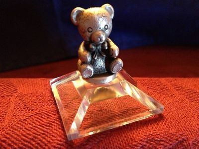 Pewter Russ Berrie Teddy Bear - Miniature