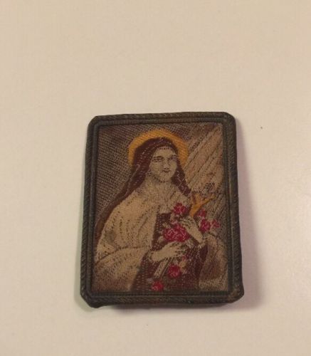 Rare!  Miniature Copper Framed Orthodox Embroidered Saint Icon From Germany