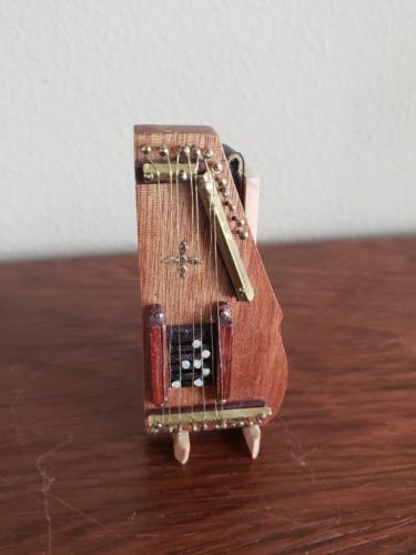 Miniature Autoharp Handmade with Stand Doll Replica Mona Jones 2010