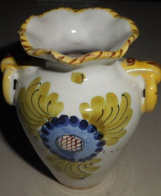 Vintage - Pottery - Vase - Handpainted - 3.5
