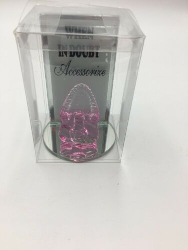GLASS PURSE ON MIRRORED STAND “WHEN IN DOUBT ACCESSORIZE”