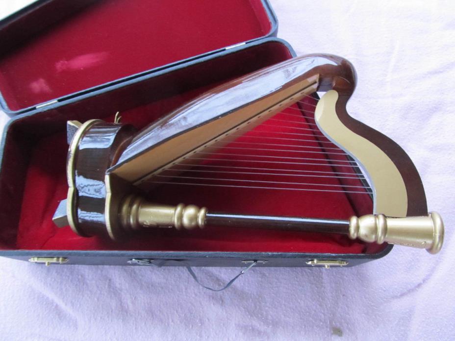 harp 18 note w case music box replica musical instrument