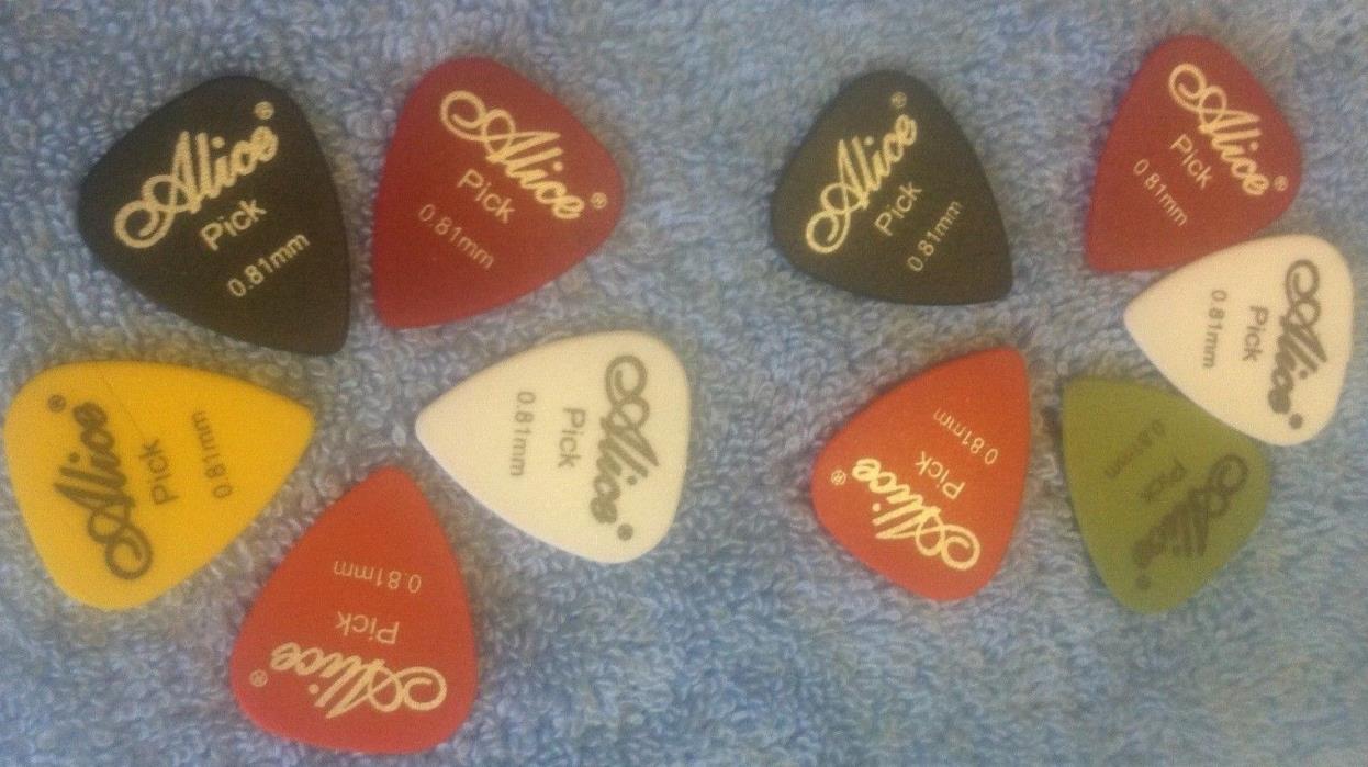 10 Alice Colors 81mm Guitar Picks collecting or playing MP 016