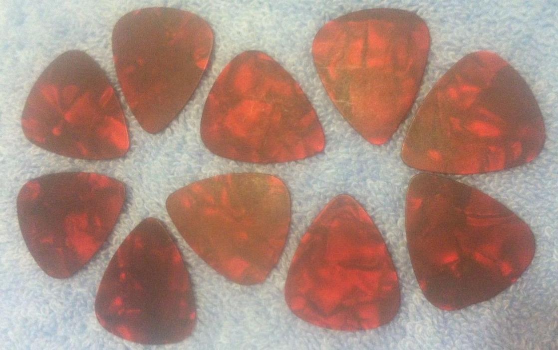 10 Red Swirl Acoustic Guitar Picks collecting or playing MP 011