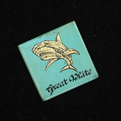 Vintage 1980's Great White Rock Band Square Pin Pinback 1.5