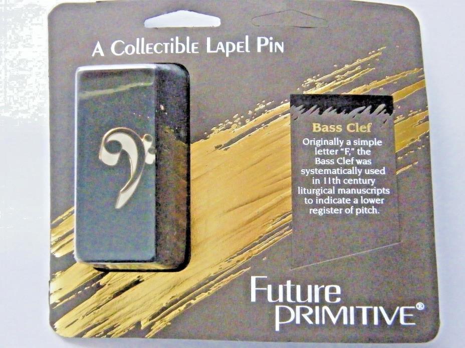 Bass Clef Lapel Pin by Future Primitive - Vintage!