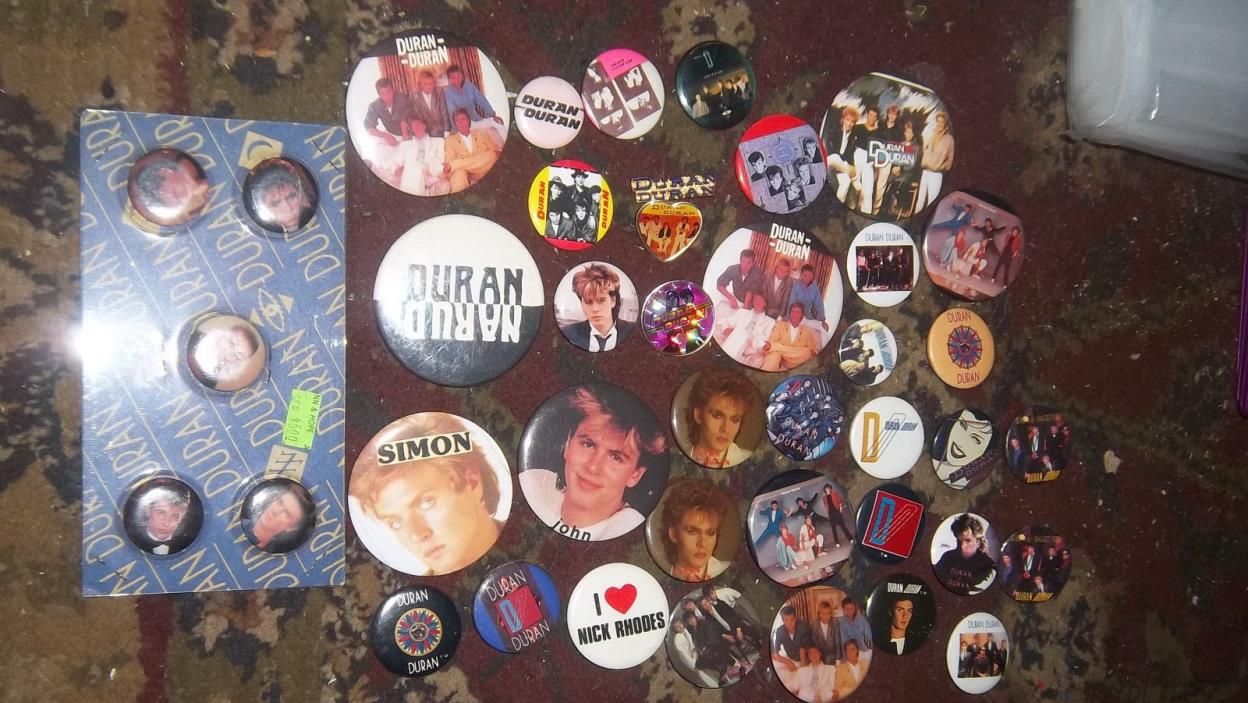 HUGE Lot of 41 Vintage DURAN DURAN Pop 80s Buttons Pins
