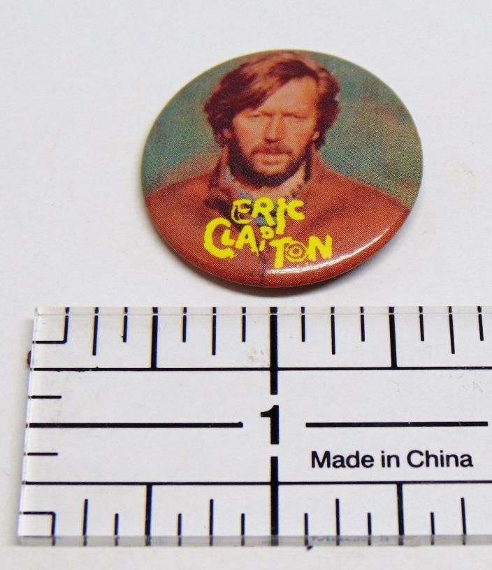 Vintage 1980's Eric Clapton Rock Band Hat Vest Jacket Pin Badge Button Pinback