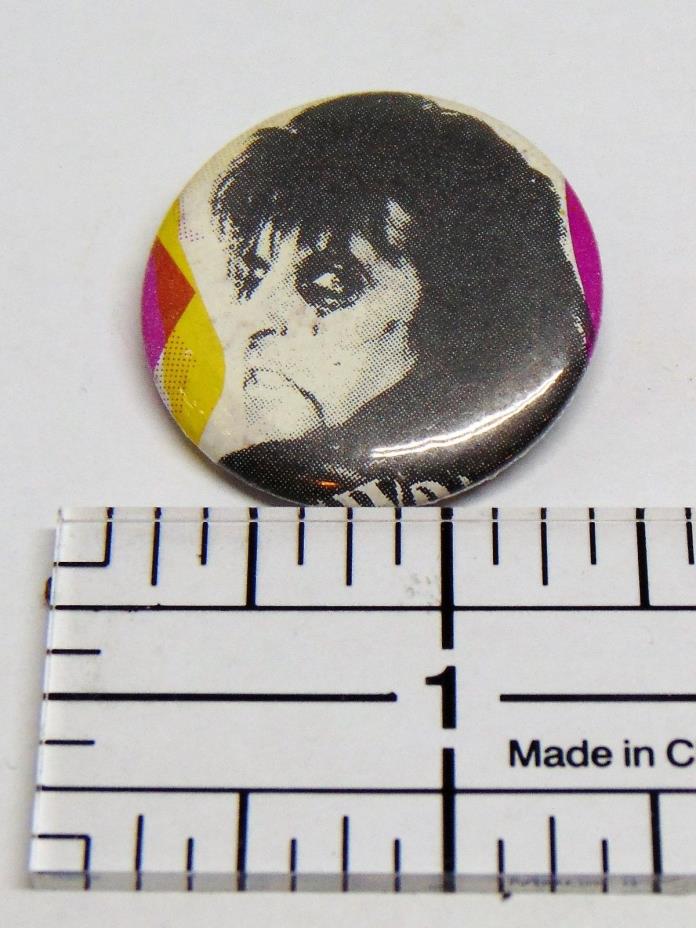 Vintage 1980's Alice Cooper Rock Band Hat Vest Jacket Pin Badge Button Pinback