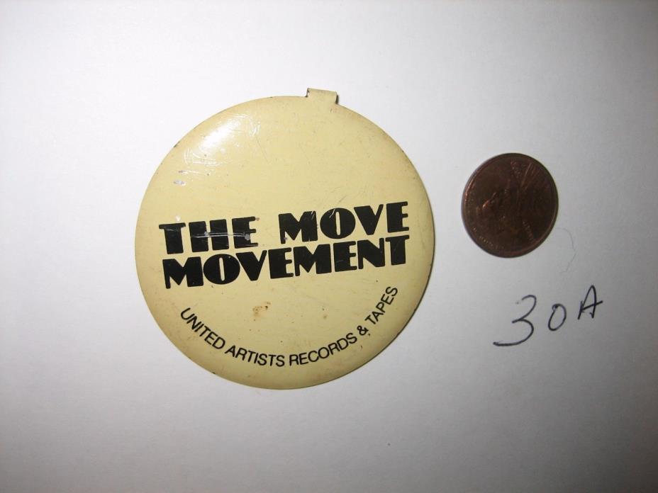 RARE VINTAGE 1970's UNITED ARTISTS RECORDS & TAPES THE MOVE MOVEMENT PINBACK PIN