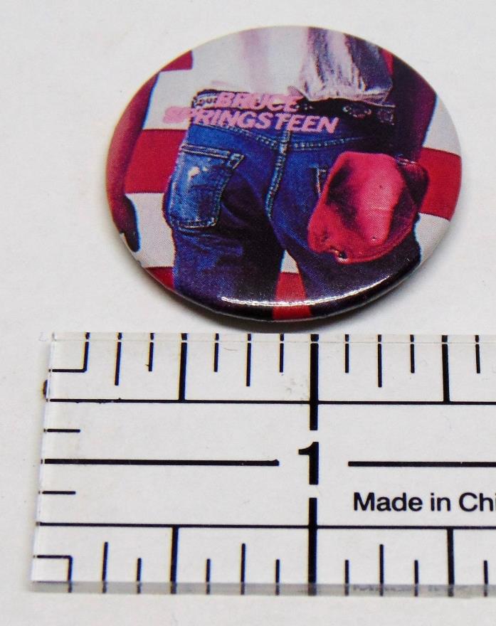 Vintage 1980's Bruce Springsteen Rock Band Hat Jacket Pin Badge Button Pinback