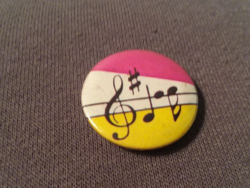 Vintage Pinback Music Notes 80s