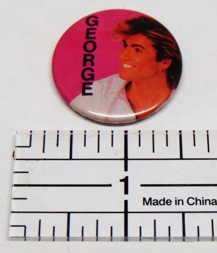 Vintage 1980's George Micheal Rock Band Hat Vest Jacket Pin Badge Button Pinback
