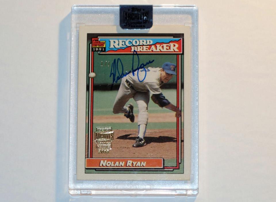 Nolan Ryan 1/1 Auto 2018 Topps Archives Signature Series Certified 1992 Retired