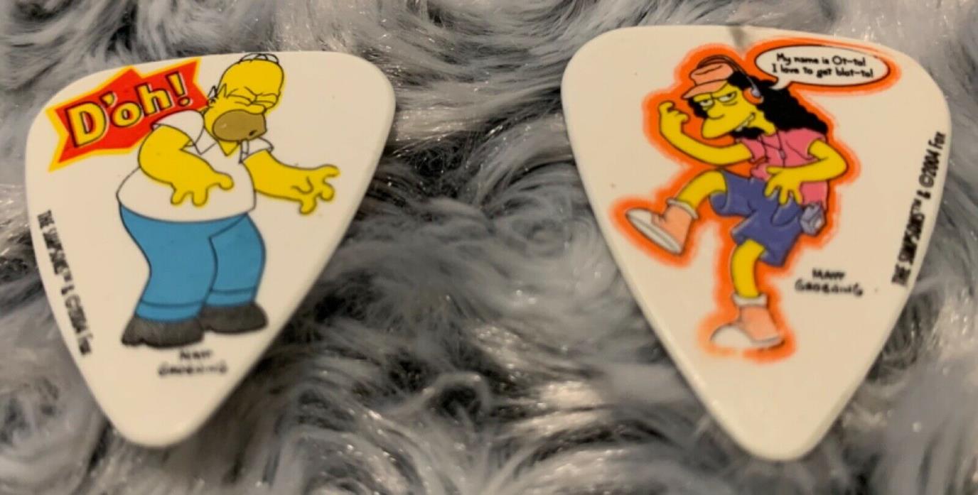 x2 The Simpsons Guitar Picks (Homer Simpson & Otto Mann)