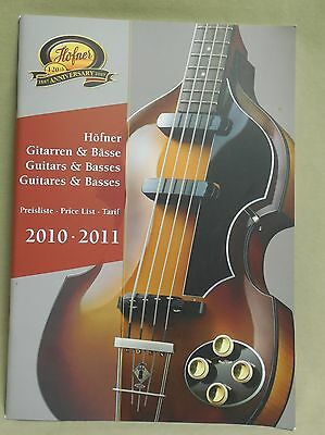 HOFNER 2010-2011 BASS AND GUITAR CATALOG PRICE LIST 48 PAGE BOOK