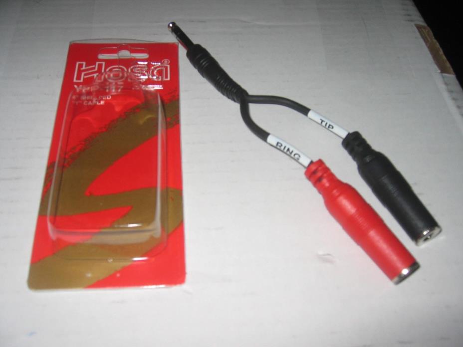 SPLITTER ADAPTER Y CABLE CORD 1/4 STEREO MALE TO SEPERATE LEFT RIGHT FEMALE JACK