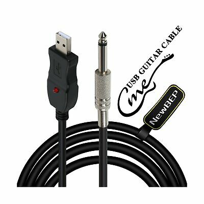 USB Guitar Cable,Guitar Bass to PC USB Recording Cable Adapter Converter Conn...