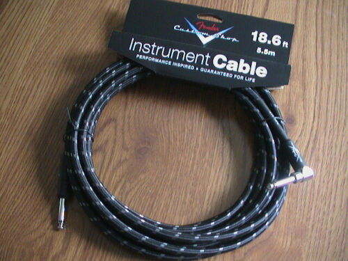 FENDER CUSTOM SHOP BLACK TWEED CABLE - STRAIGHT/ANGLED ENDS 18.6FT 099-0820-038