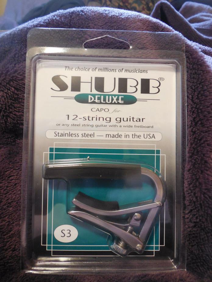 New Shubb S3 S-Series Deluxe 12-String Guitar Capo, Stainless Steel + SHIPS FREE