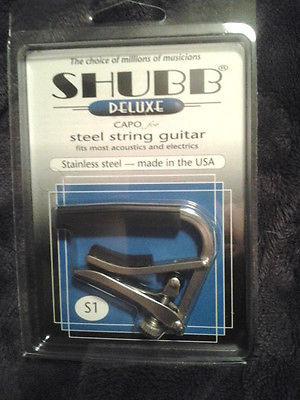 Shubb S1 Stainless Steel Guitar Capo for Steel String Guitars NiB FREE shipping