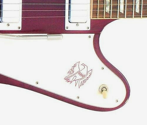 Gibson Guitar Headstock Firebird Decal Sticker Logo, OEM, RED, 7 YR WARRANTY