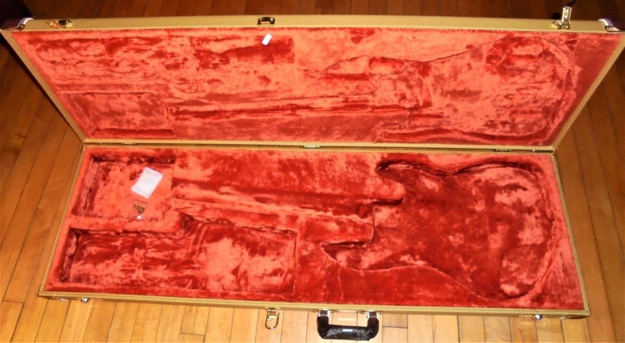 Fender Vintage Style Tweed Jazz Bass Hardshell Case Fits Precision P Bass Guitar