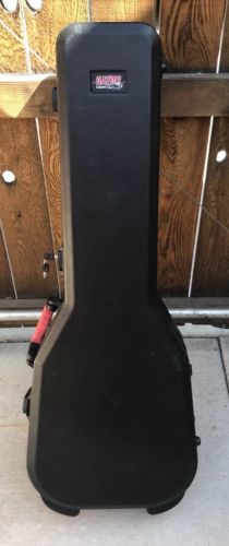 Gator Electric Guitar Black Hard Shell Case Red Velour Inside w/Keys (2)